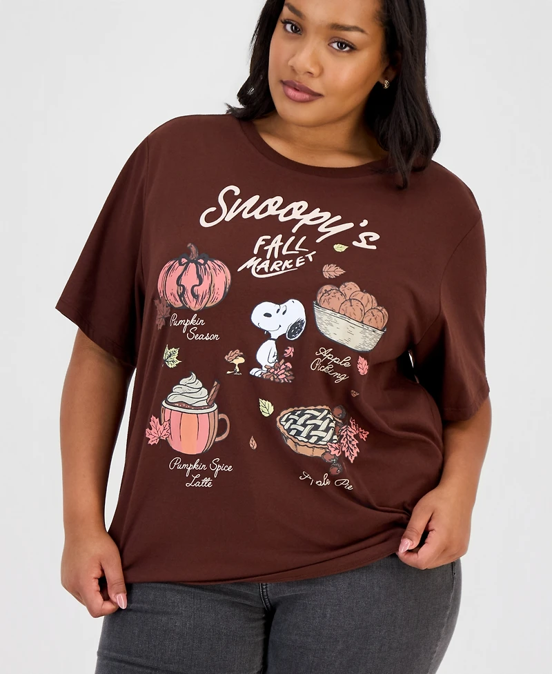 Grayson Threads, The Label Trendy Plus Snoopy Fall Market Graphic T-Shirt