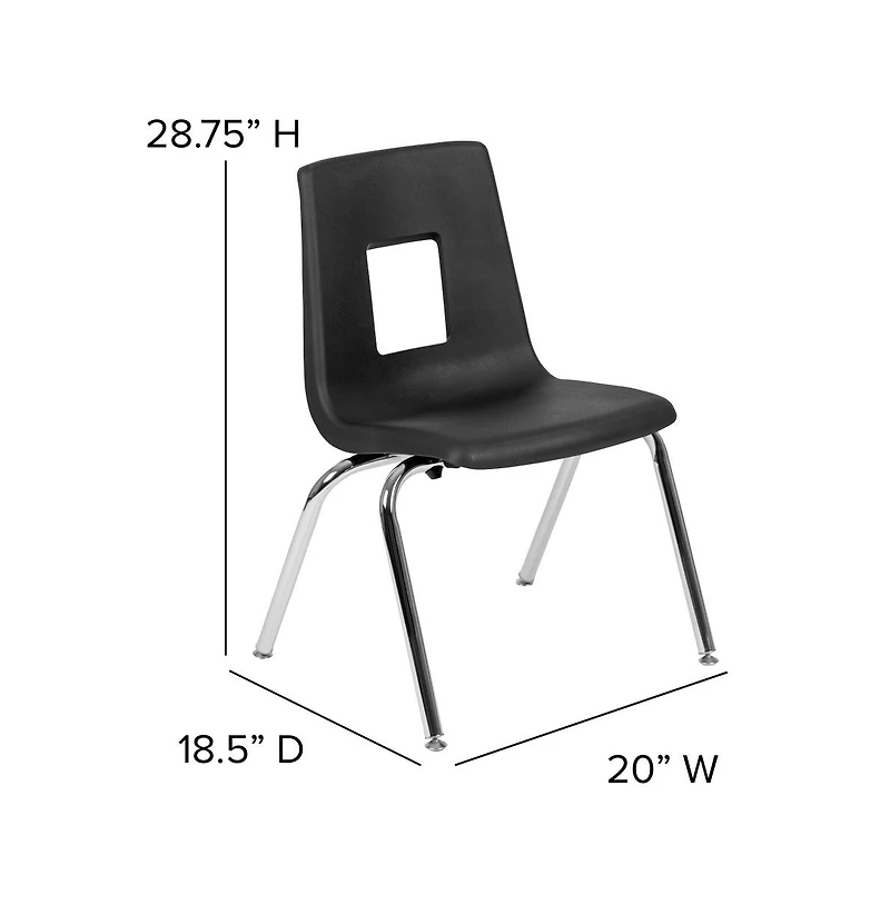 Emma+Oliver 47.5" Circle Wave Collaborative Laminate Activity Table Set With 16" Student Stack Chairs