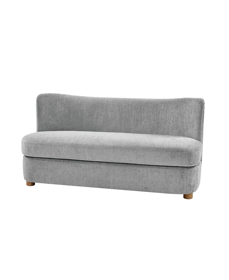 Hulala Home Pearce 63 Modern Upholstered Boucle Curved Loveseat Sofa.