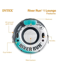 Intex River Run 1 53" Inflatable Floating Water Tube Lake Raft, Red (4 Pack)