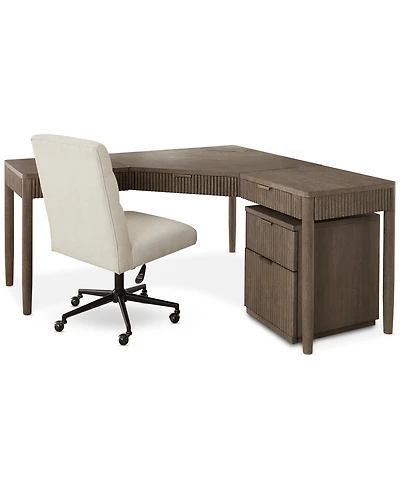 Frandlyn 3-Piece Home Office Set (L-Desk, Desk Chair & File Cabinet), Macy's Exclusive