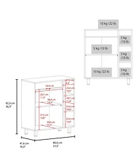Fm Furniture Way Kitchen Storage Cabinet with Microwave Shelf and Side Open Shelves