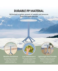 WestinTrends 3-Piece Outdoor Resin Patio Bistro Table Set with Stackable Dining Side Chairs For 2