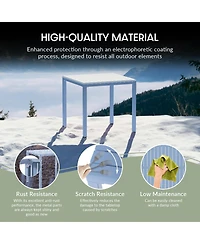 5-Piece Outdoor Square Dining Table Patio Set with Stackable Chairs