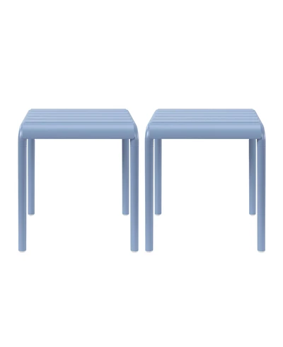 Plastic Modern Outdoor Patio Accent Side Tables (Set of 2)