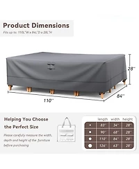 Pocassy Rectangle Patio Furniture Cover Waterproof Outdoor Dining Table and Chair Cover Anti-uv Outside Sectional Sofa Set Covers