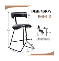 gaomon Set of 4 Outdoor/ Indoor Upholstered Faux Leather Counter Height Bar Stools