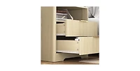 Lucky One 23" Width Smart Nightstand with Charging Station, Voice-Controlled Night Light