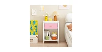 Lucky One 26.8"W Wooden Nightstand with Drawer and Shelf