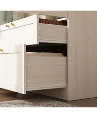 Homsee 2-Door 2-Drawer Wardrobe - Frosted Glass Closet | Modern Wooden Organizer | Bedroom Storage