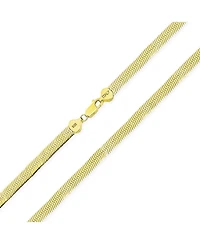 Bling Jewelry Gold Plated .925 Sterling Silver 3.5 mm Flat Omega Snake Flexible Herringbone Collar Necklace