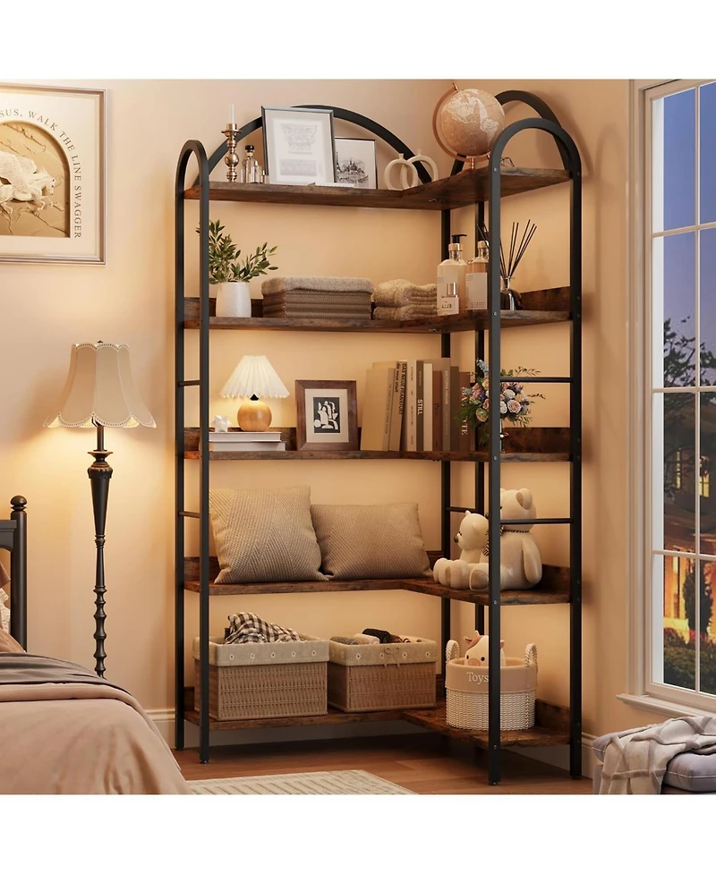 gaomon 68.5" Tall Large Corner Bookshelf