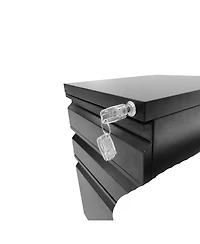 Boyel Living 3 Drawer Mobile File Cabinet with Lock, Metal Filing Cabinets for Home Office Organizer Letters/Legal/A4, Fully Assembled
