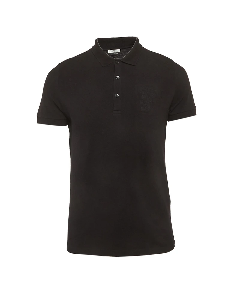 Pre-Owned Versace Men's Collection Medusa Embossed Cotton Polo T-Shirt