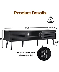 Clihome Mid Century Modern Storage Tv Stands for up to 70"