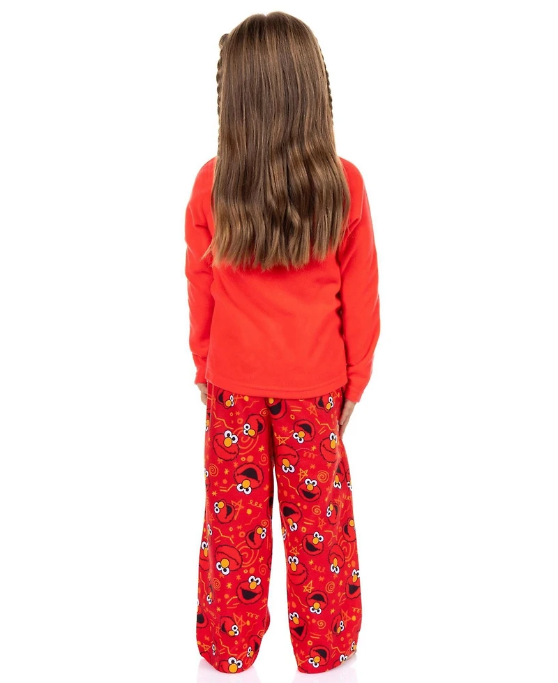 Sesame Street Toddler Girls 5T - 6 Elmo Character 2Piece Long-Sleeve Sleep Shirt Pajama Pant Set Lounge