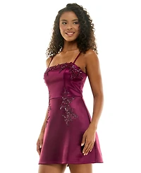 Seni & Cade Juniors' Embroidered Applique A-Line Mini Dress