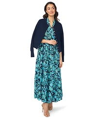 CeCe Women's Long-Sleeve Crewneck Rayon Cardigan