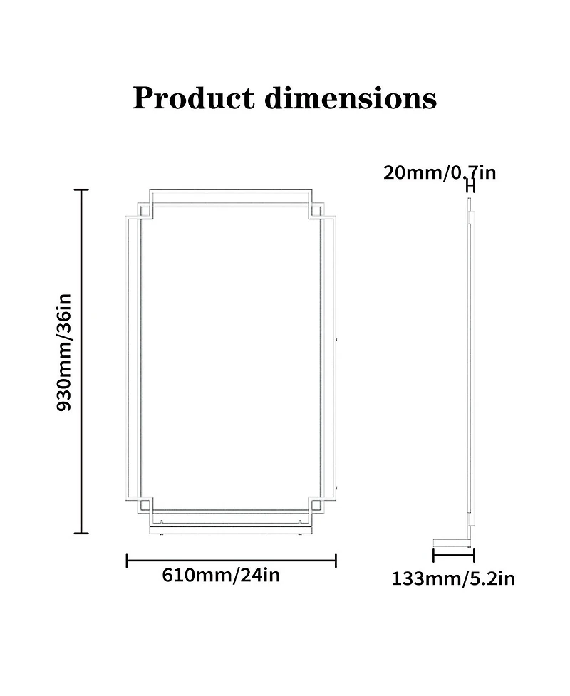 Laoties Bathroom Vanity Mirror with Shelf, Framed Wall for Bathroom, Bedroom and Entryway