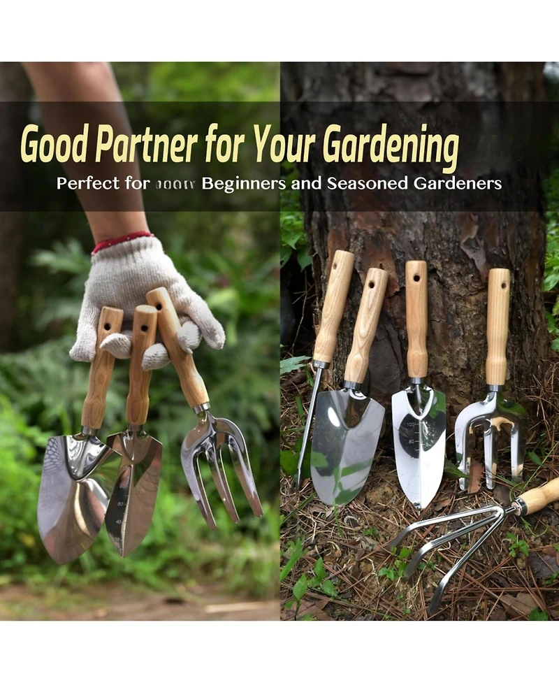 Xdovet Garden Tools Set Tote Apron Repotting Mat Stainless Steel Kit