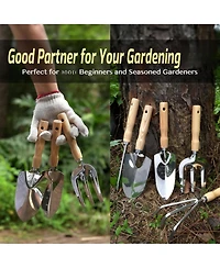 Xdovet Garden Tools Set Tote Apron Repotting Mat Stainless Steel Kit