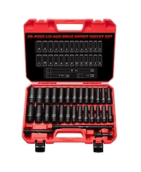 Xdovet 1/2inch Drive Impact Socket Set 29pieces Deep Sae and Metric With Extension