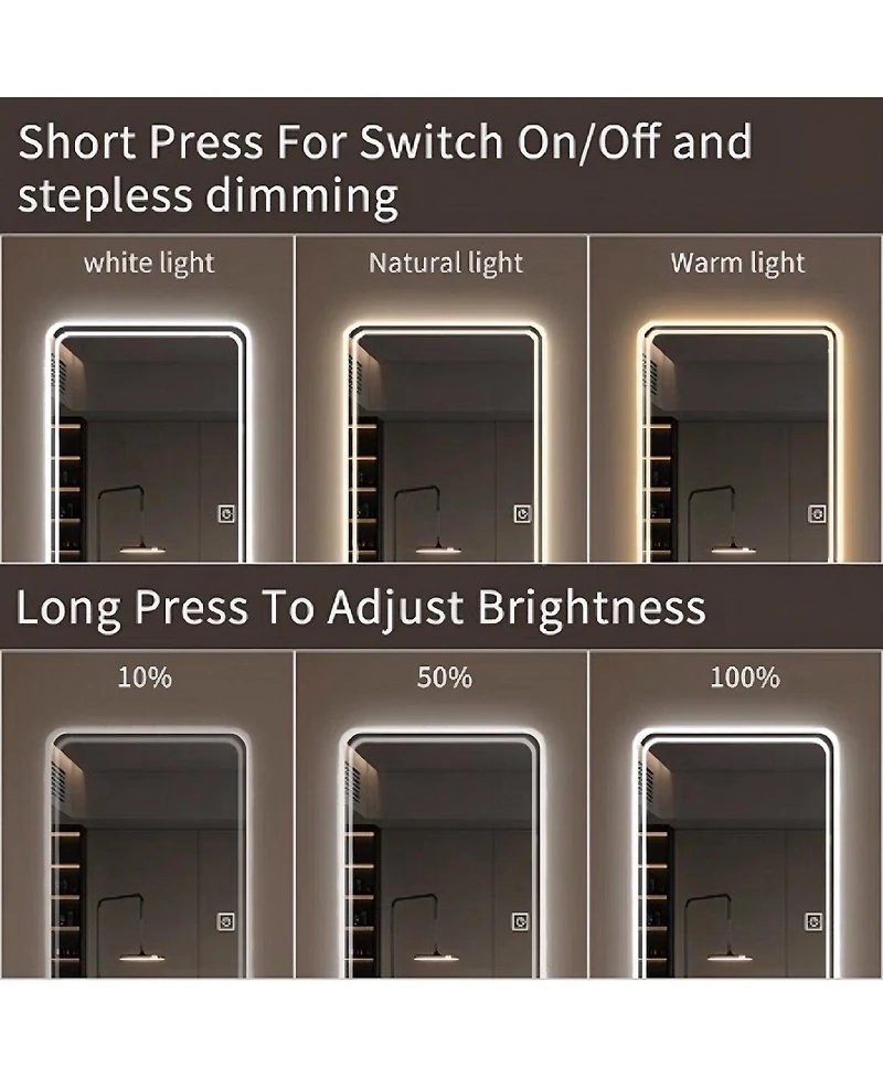 Laoties Led Full Length Mirror with Lights, Dimmable