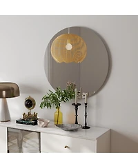 Laoties 28" Round Bathroom Vanity Mirror, Wall Mirror for Bedroom, Entryway and Living Room