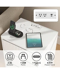 Streamdale Furniture (Set of 2) 3-Drawer End Table with Usb-c Charging Station