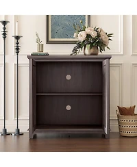 Sailvan Elegant Sideboard with 2 Acrylic Mirrored Doors, Hollow-Carved Accent Cabinet