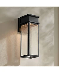 John Timberland Sintef 14 High Modern Outdoor Wall Light Fixture Mount Porch House Led Bulb Sand Finish Glass Shade