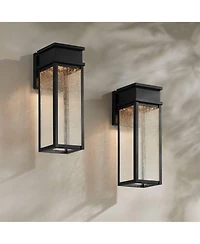 John Timberland Sintef 14 1/4inch High Modern Outdoor Wall Light Fixture Mount Porch House Set of 2 Led Bulb Sand Finish