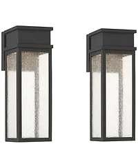 John Timberland Sintef 14 1/4inch High Modern Outdoor Wall Light Fixture Mount Porch House Set of 2 Led Bulb Sand Finish