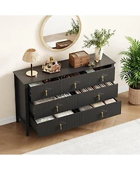 gaomon Fluted Dresser Modern Chest of Drawers, Storage Organizer Cabinet for Living Room, Hallway