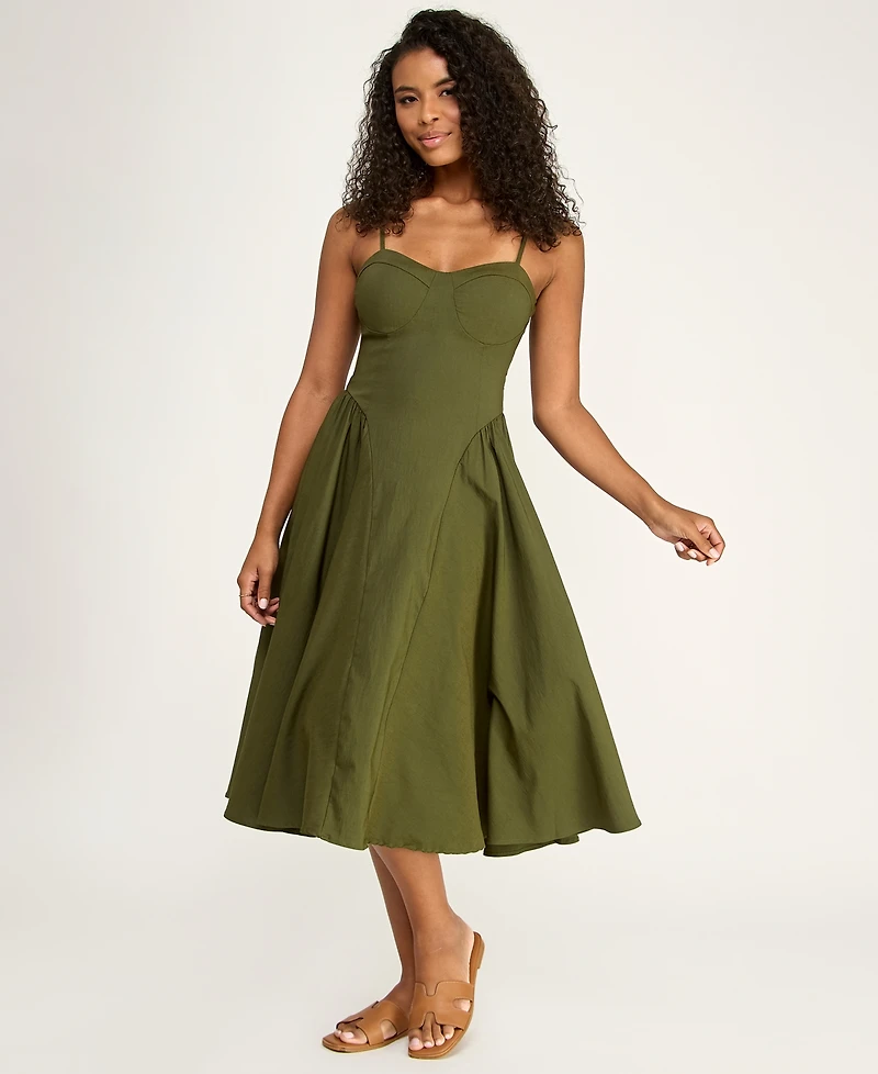 Katia Rae Juniors' Sweetheart-Neck Bow-Back Dress