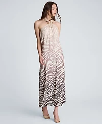 Kenneth Cole Women's Halter Neck Mesh Midi Dress