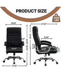 Streamdale Furniture High Back Ergonomic Pu Leather 350lbs Capacity Executive Office Chair