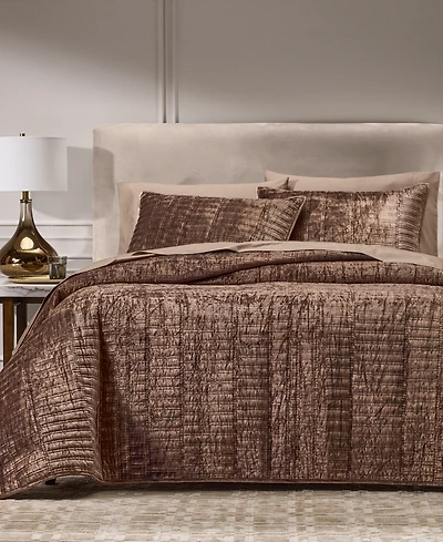 Hotel Collection Bevel Velvet Quilted 3-Piece Coverlet Set, Full/Queen, Macy's Exclusive