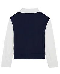 Nautica Girls' 7-16 Long-Sleeve Collared Neck Pull-On Shirt