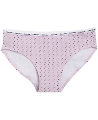 Calvin Klein Girls' 6-16 Floral Heart Stripe Cotton-Stretch Bikinis, 7-Pack