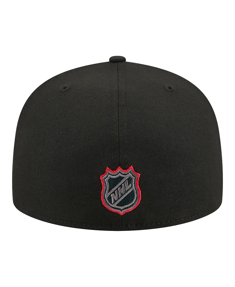 New Era Men's Black Carolina Hurricanes Color Pop 59FIFTY Fitted Hat