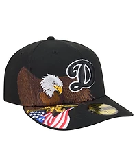 New Era Men's Black Los Angeles Dodgers Americana Bald Eagle Pre-Curved 59FIFTY Fitted Hat