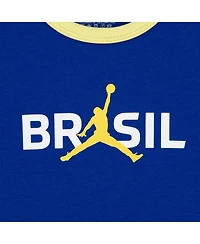 Jordan Big Girls Royal Brazil National Team Retro Graphic Tri-Blend T-Shirt