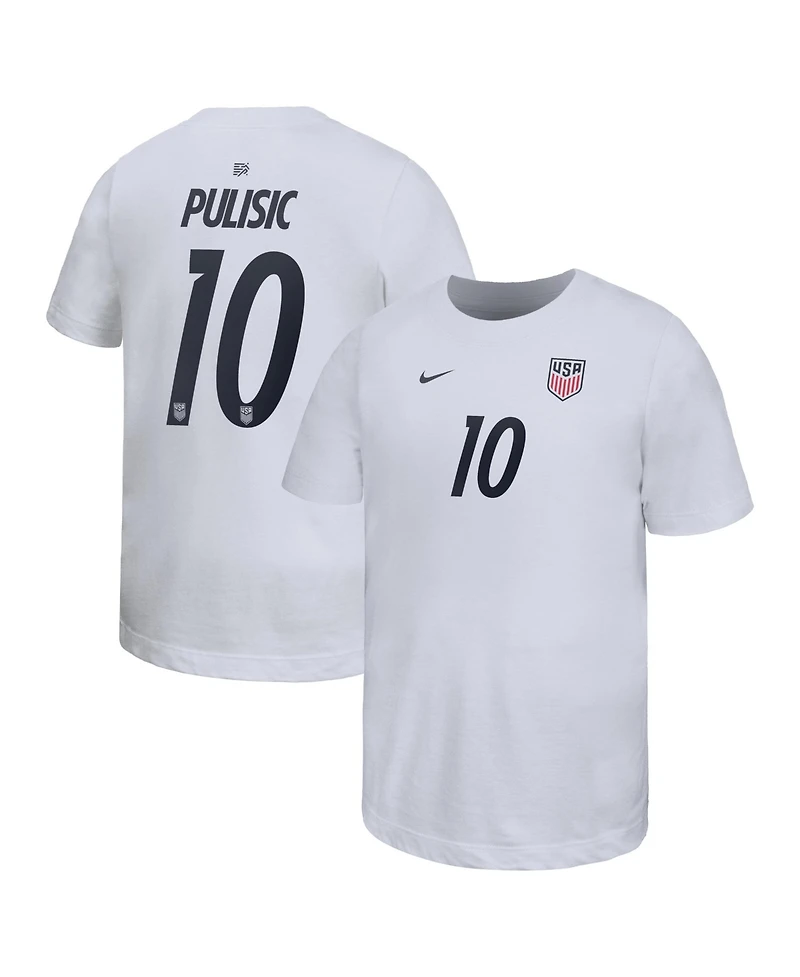 Nike Big Boys and Girls Christian Pulisic White Usmnt Home Player Name & Number T-Shirt
