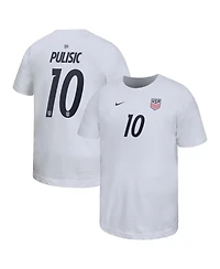 Nike Big Boys and Girls Christian Pulisic White Usmnt Home Player Name & Number T-Shirt