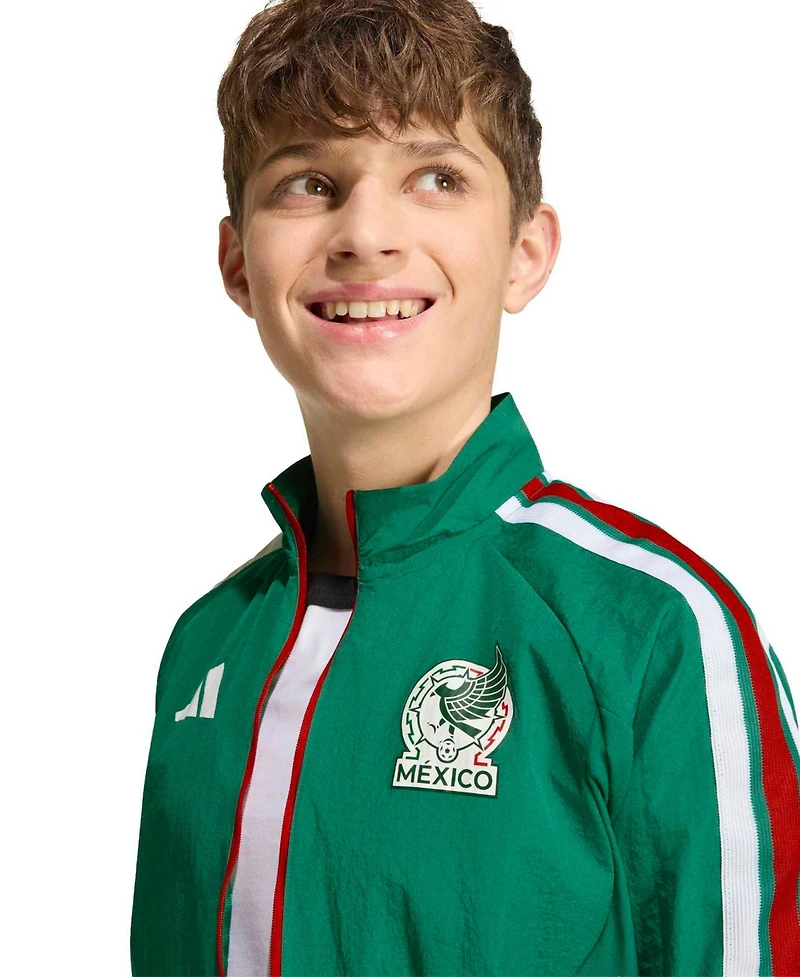 Adidas Big Boys and Girls Green Mexico National Team 2026 Full-Zip Game Day Anthem Jacket