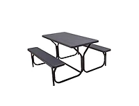 Clihome Hdpe Outdoor Picnic Table Bench Set with Metal Base