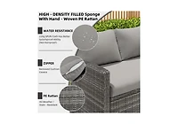 Aecojoy 7 Piece Outdoor Pe Rattan Wicker Sofa Set with Waterproof Cove