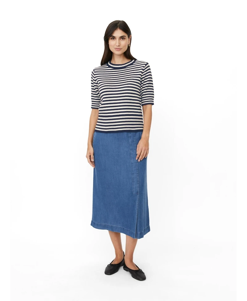 Masai Copenhagen Women's MaFaeleen Striped Short Sleeve Sweater