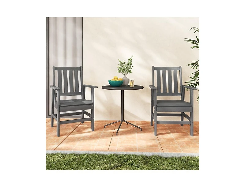 Sugift Set of 4 Patio Dining Chairs with Wide Armrests and Hdpe Slatted Backrest